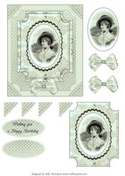 Layered Effect Decoupagewith a Delightful Vintage Lady Hap