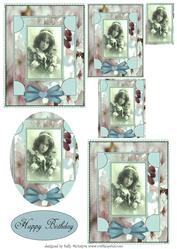2 Card Vintage Girl Pyramid