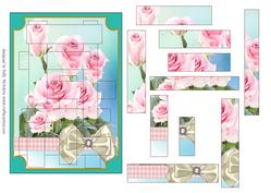 Intertwined Pink Rose Multi Use Card