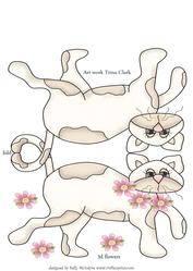 Cat Shaped Car 3D Flowers Around Cats Neck