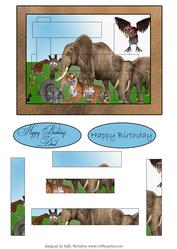 Intertwined Pyramid Jungle Animals Happy Birthday Dad Happy