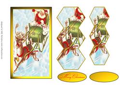 Santa and His Sleigh Combined Shape Pyramid Quick and Easy