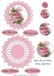 Vintage Pink Rose Card for Many Occasions