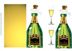 Best Wishes Champagne Bottle Shaped Card