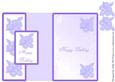 Foldback Hibiscus Card with Pyramid Happy Birthday in Lilac
