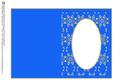 Brilliant Blue and Gold Oval Cut Out Card.