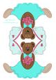 Blue Angel Bear Shaped Card