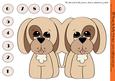 Dog Shaped Card with Numbers 0-9