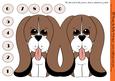Bassethound Dog Shaped Card with Numbers 0-9