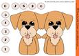 What a Dog Dog Shaped Card with Numbers 0-9