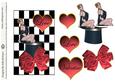 Valentine or Love Red Roses Black and White Squares