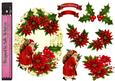 Christmas Vintage Santa and Poinsettia