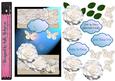 Camelias,flowers,lace and Multiple Butterflies Aqua and Blue