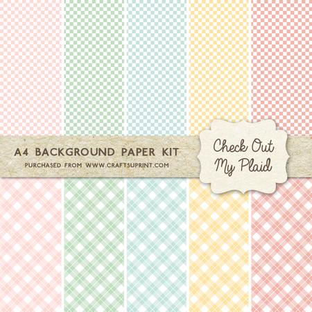 Check Out My Plaid - Pastel Colours 10 A4 Background Sheets