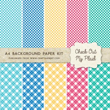 Check Out My Plaid - Neon Colours - 10 A4 Background Sheets
