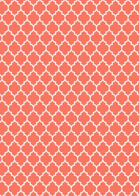 Quatrefoil in Coral - A4 Background Sheet