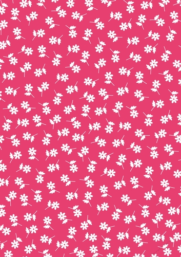 Daisy Doodle in Pomegranate - A4 Background Sheet