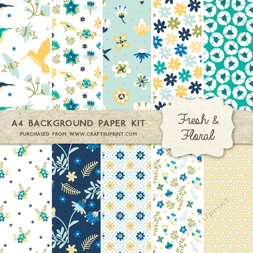 Fresh And Floral - 10 A4 Background Sheets