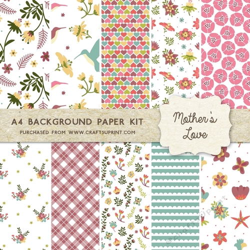 Mothers Love - 10 A4 Background Sheets