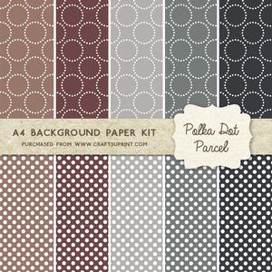 Polka Dot Parcel - Neutral Colours - 10 A4 Background Sheets