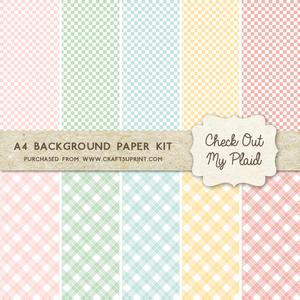 Check Out My Plaid - Pastel Colours 10 A4 Background Sheets