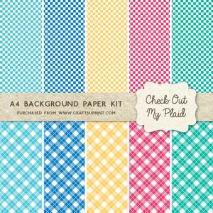 Check Out My Plaid - Neon Colours - 10 A4 Background Sheets