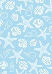 Seashells in Topaz - A4 Background Sheet