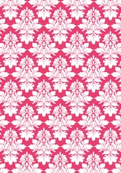 Baroque Damask in Pomegranate - A4 Background Sheet