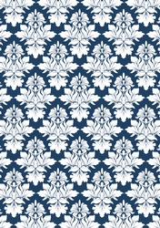 Baroque Damask in Navy - A4 Background Sheet