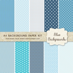 Blue Background Kit - 10 A4 Background Sheets