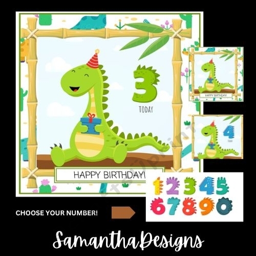 Cute Dino Birthday Card