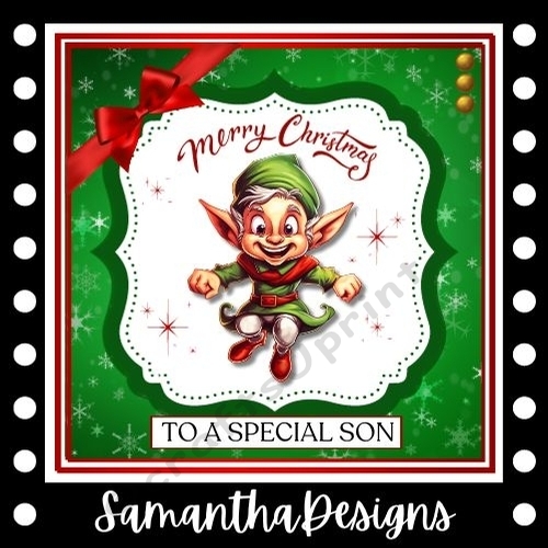 Jolly Elf Son Christmas Card Mini Kit 1