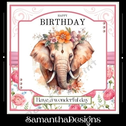 Beautiful Elephant Birthday Mini Kit