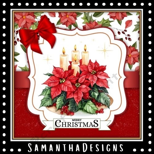 Poinsettia Candles Christmas Mini Kit