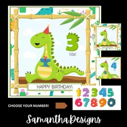 Cute Dino Birthday Card