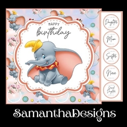 Cute Dumbo Birthday Card Mini Kit