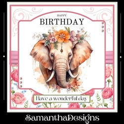 Beautiful Elephant Birthday Mini Kit