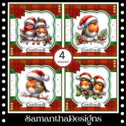 4 Cute Robin Cards Mini Kit