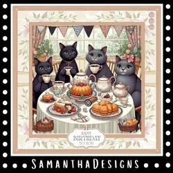 Vintage Cat Tea Party Mini Kit