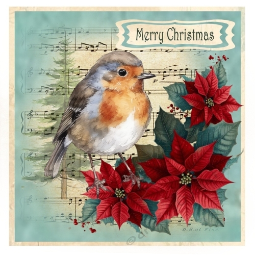 Poinsettia Robin