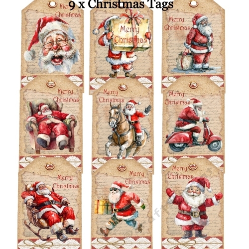 Large Christmas Tags (Santa) 