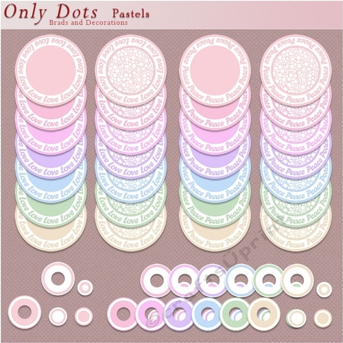 Only Dots Brads and Accents - Pastels