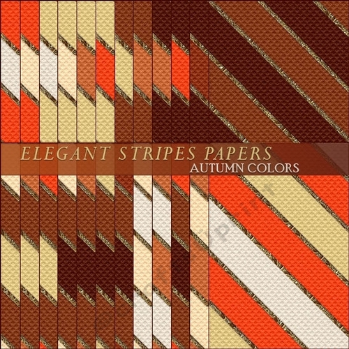 Elegant Stripes Papers - Autumn Colors