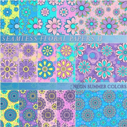 Floral Papers II - Neon Summer Colors