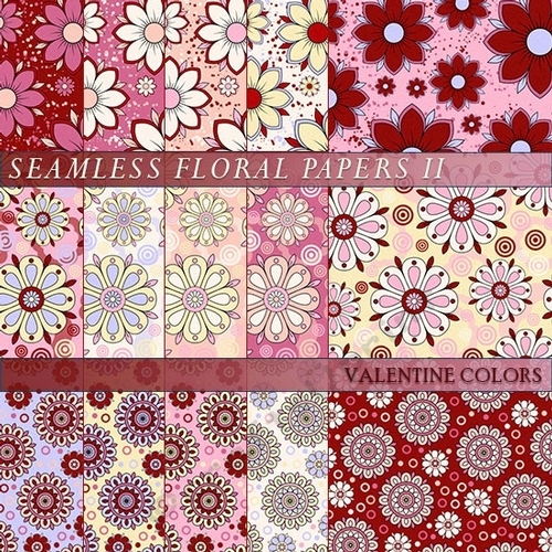 Floral Papers II - Valentine Colors