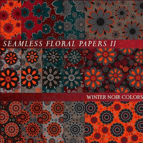 Floral Papers II - Winter Noir Colors