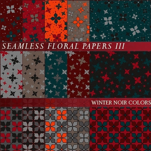 Floral Papers III - Winter Noir Colors