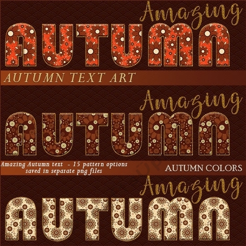 Amazing Autumn Text Art - Autumn Colors