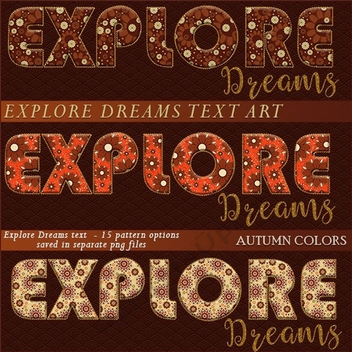 Explore Dreams Text Art - Autumn Colors