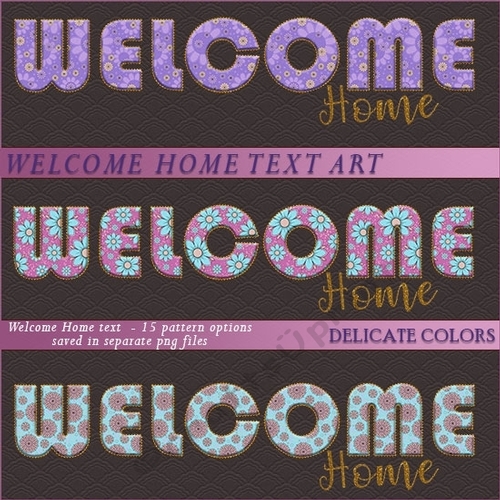Welcome Home Text Art - Delicate Colors